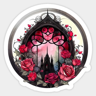 Gothic Rose Church Window Sticker